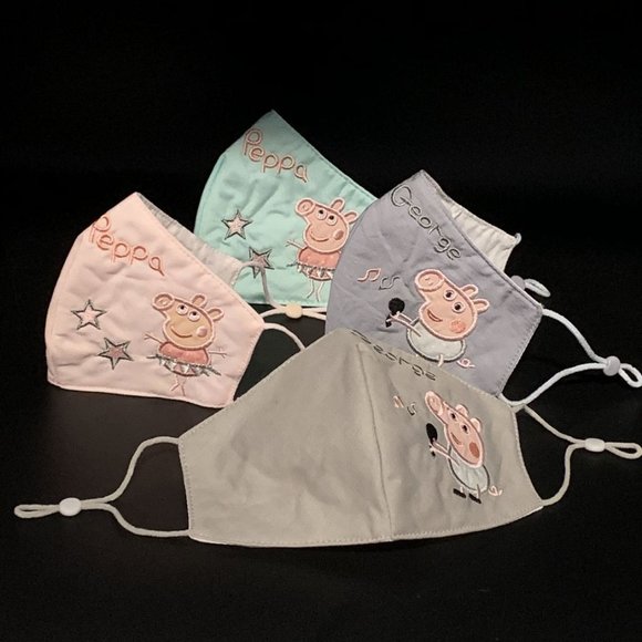 4 Pcs Cotton Peppa Pig Face Mask for Kids - Picture 1 of 6